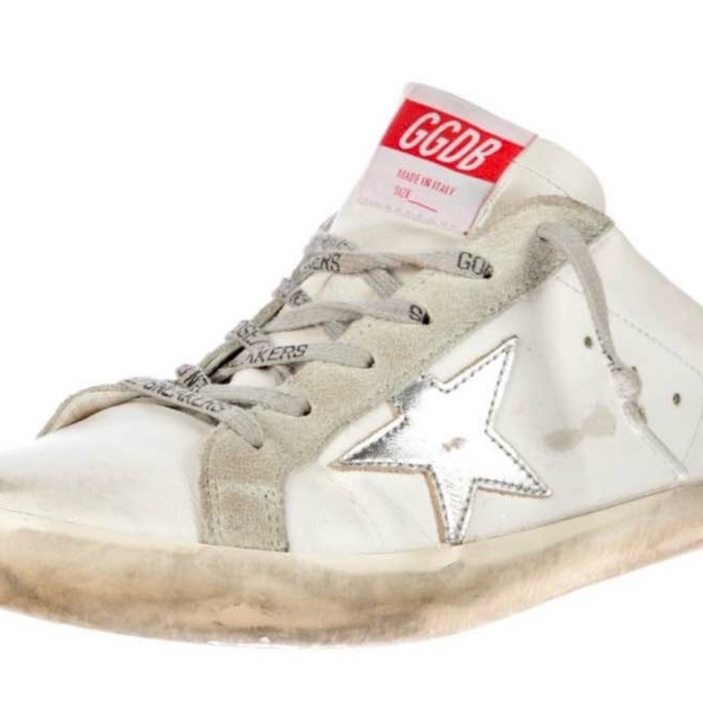 Golden Goose White Leather Super-Star Insoles with Black Branding